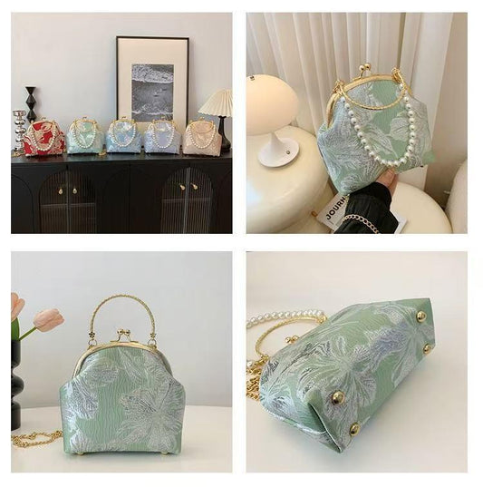 QÍNG · Hóng 清红 — Sac à main rouge en textile tissé