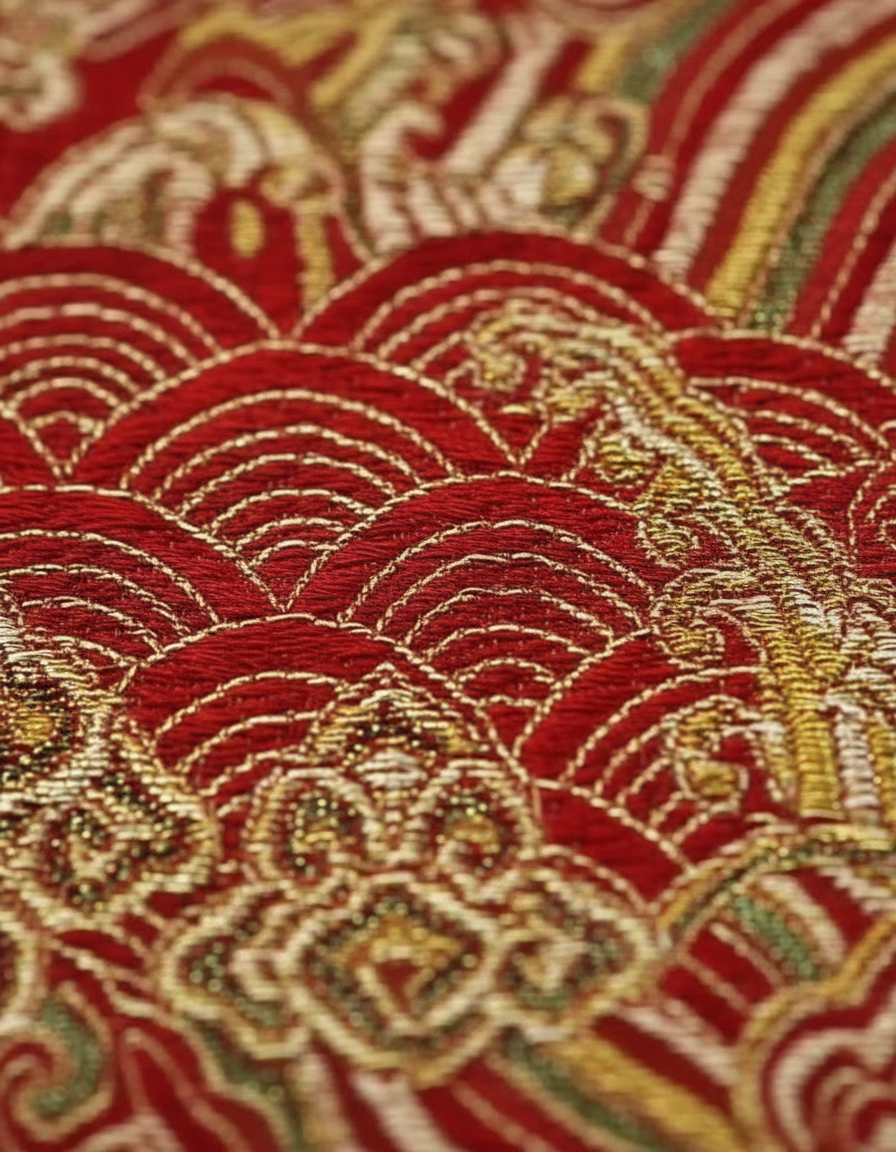 YÚN · Chìyún 赤云 — Sac à main rouge en brocart