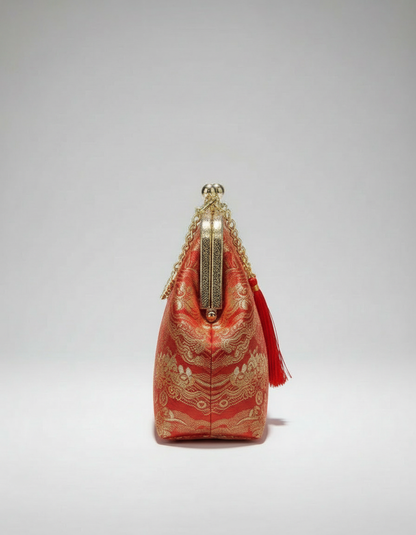 YÚN · Chìyún 赤云 — Sac à main rouge en brocart