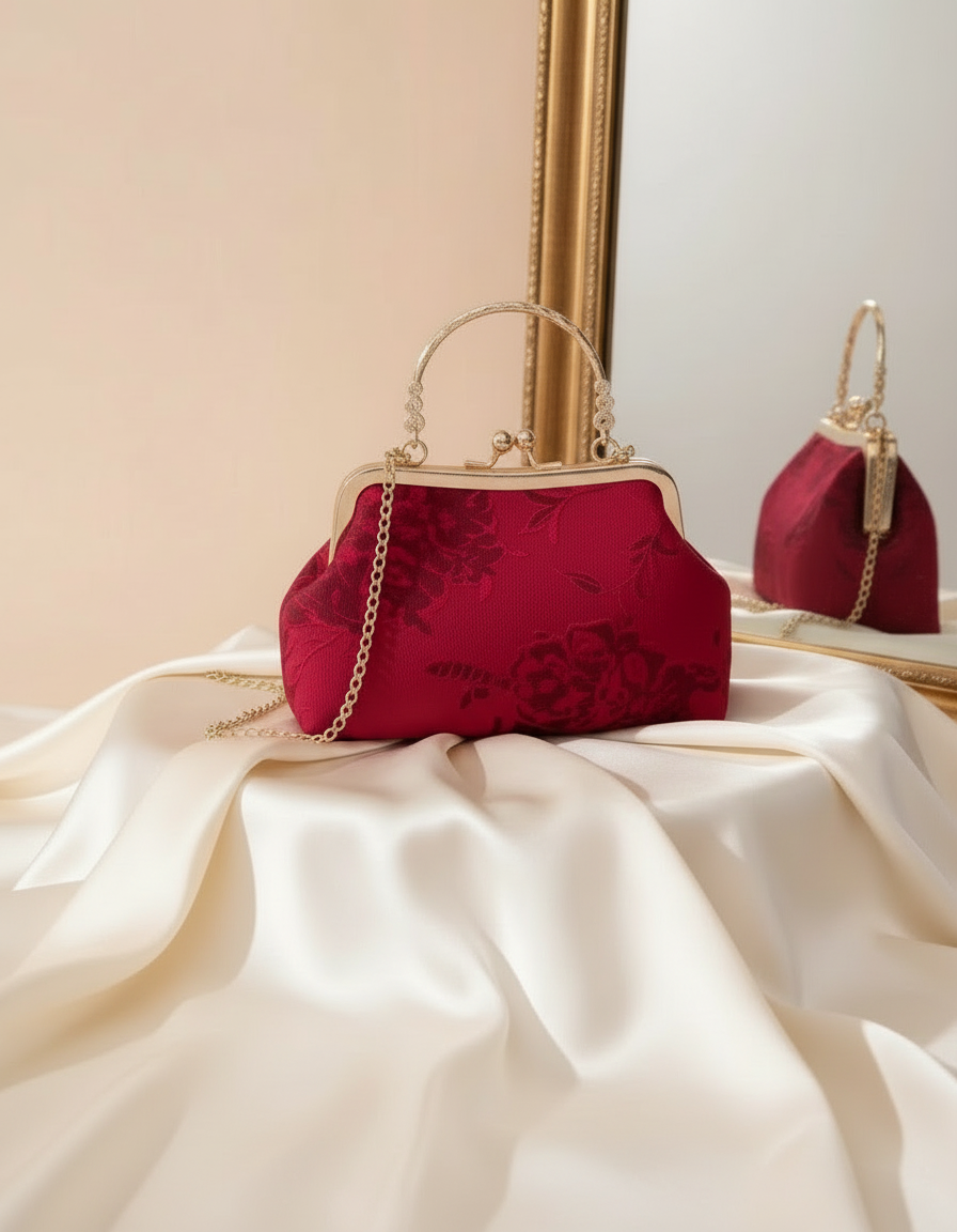 XIǍN · Hóngyàn 显红艳 —Sac rouge en étoffe décorative