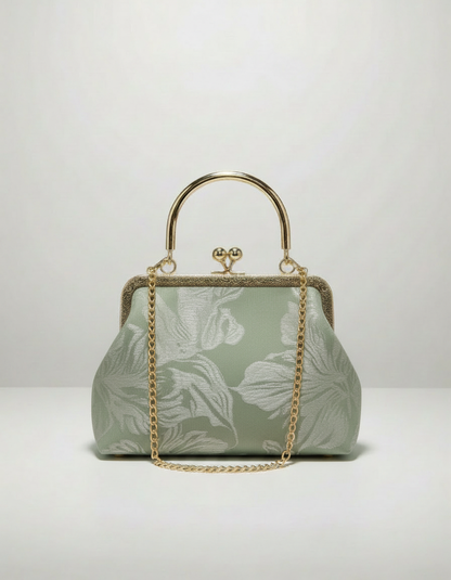 QÍNG · Lǜ 清绿 — Sac à main vert en textile tissé