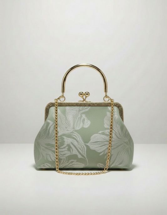 QÍNG · Lǜ 清绿 — Sac à main vert en textile tissé
