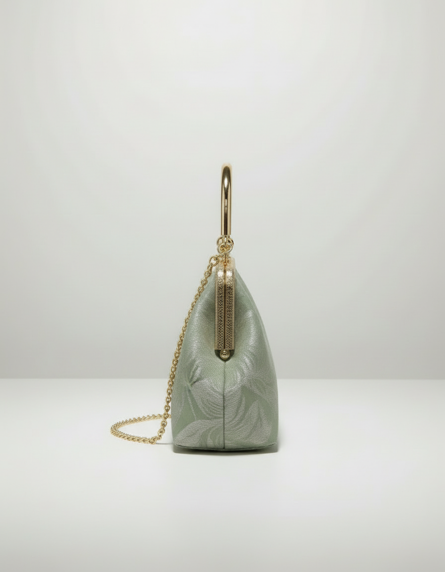 QÍNG · Lǜ 清绿 — Sac à main vert en textile tissé