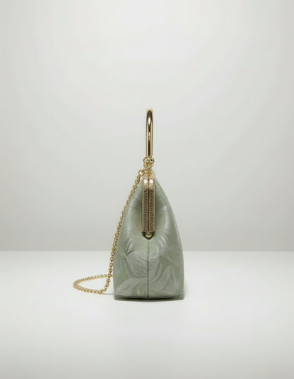 QÍNG · Lǜ 清绿 — Sac à main vert en textile tissé