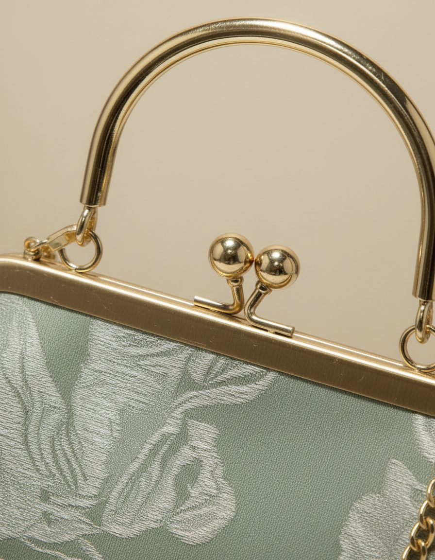 QÍNG · Lǜ 清绿 — Sac à main vert en textile tissé