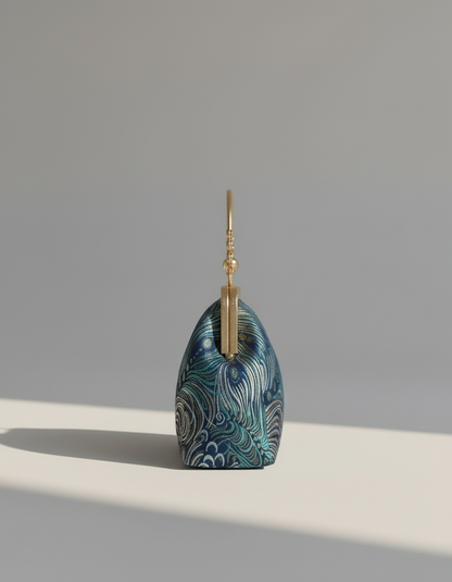 YÚN · Qīngyún 青云 — Sac à main bleue en brocart